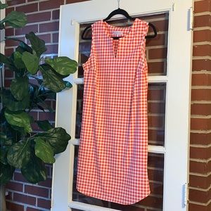 Jude Connally Orange Gingham Print Dress